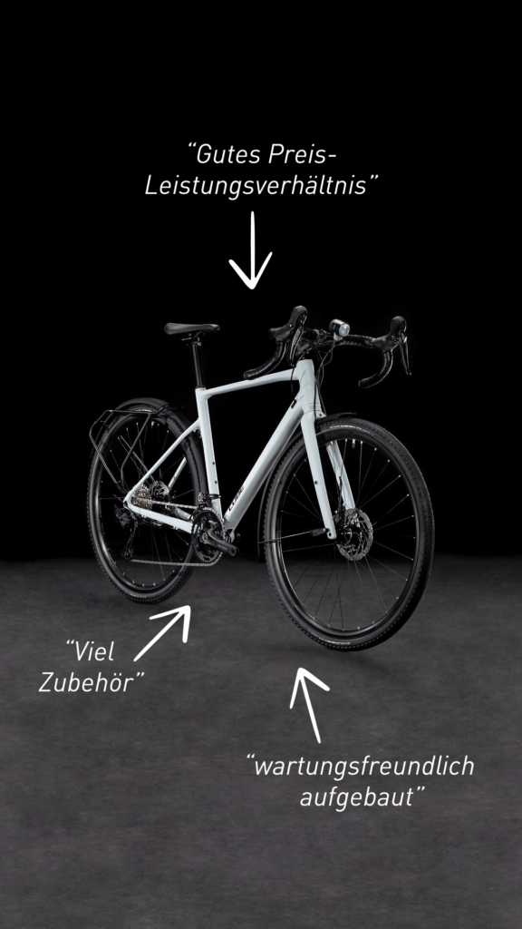 Cube Nuroad Race FE – voll ausgestattetes Gravelbike mit Schutzblechen, Gepäckträger und Lichtanlage Cube Nuroad Race FE – voll ausgestattetes Gravelbike mit Schutzblechen, Gepäckträger und Lichtanlage